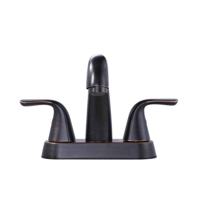 Oil Rubbed Bronze Double Handle High Arc Bathroom Faucet