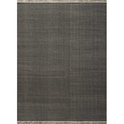 Textures Wool Geometric Area Rug in Black