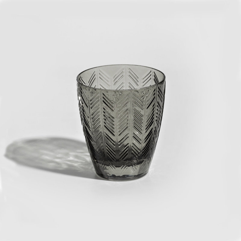 Missoni Wine Glasses ZIG ZAG Set of 6 9.8 oz, diam. 3.25, H 3.75 in, Gray