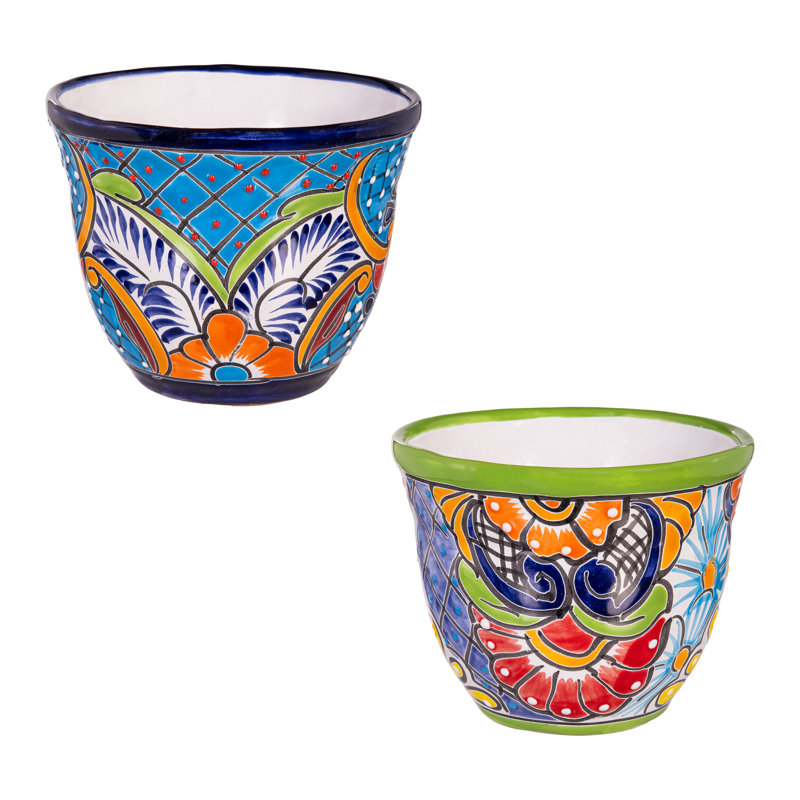 Jardinière en céramique 7 po Talavera Classic, ensemble de 2