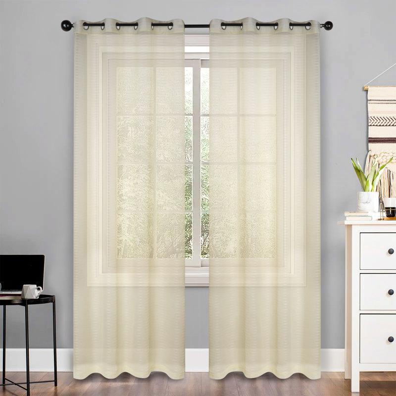 Sheer Curtains, White, 42" W x 108" L
