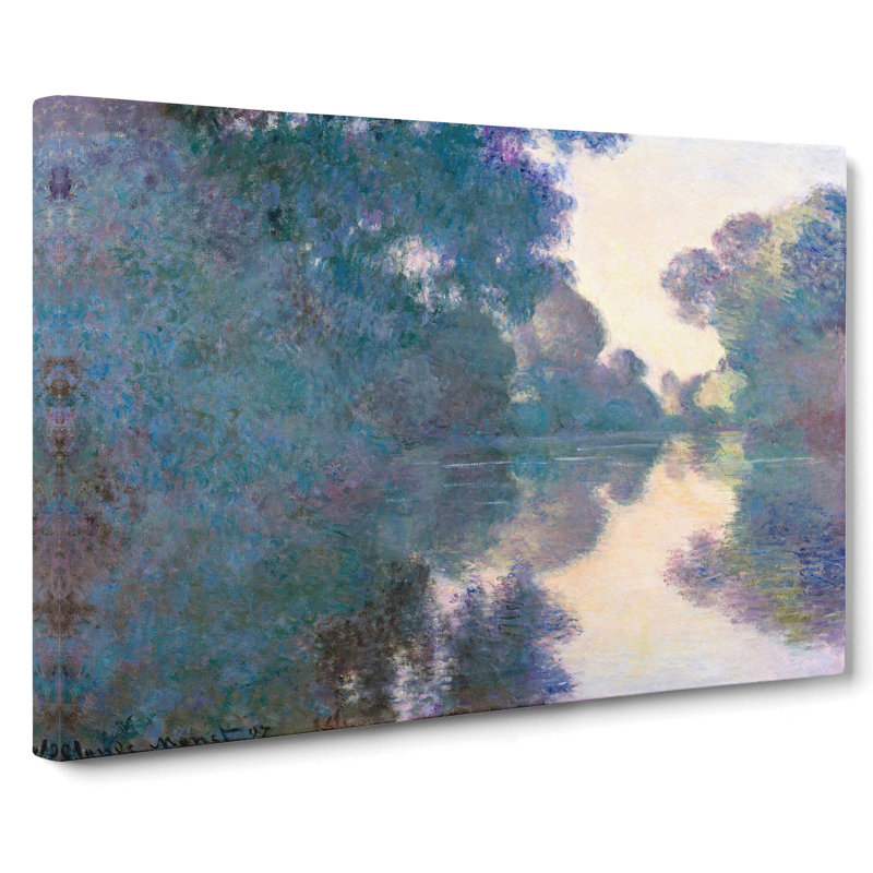 Morning On The Seine by Claude Monet - Wrapped Canvas Painting, 40cm H x 60cm W x 3cm D