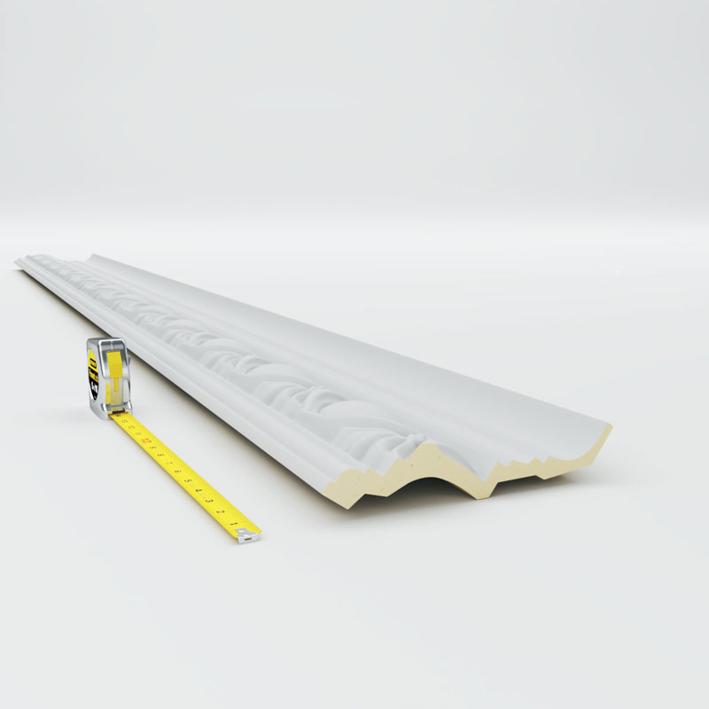 White Polyurethane Traditional Crown Moulding 7 3/8"H x 12"L