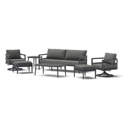Morelia 7-Piece Sunbrella® Outdoor Motion Patio Seating Set - Canvas Charcoal