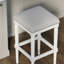 31"H Square Bar Stool, White, 1PC