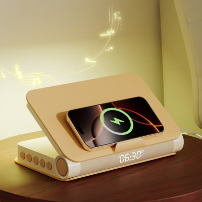 Sunrise Alarm Clock With Wireless Charging, Bluetooth Speaker & Bedside Lamp For Heavy Sleepers