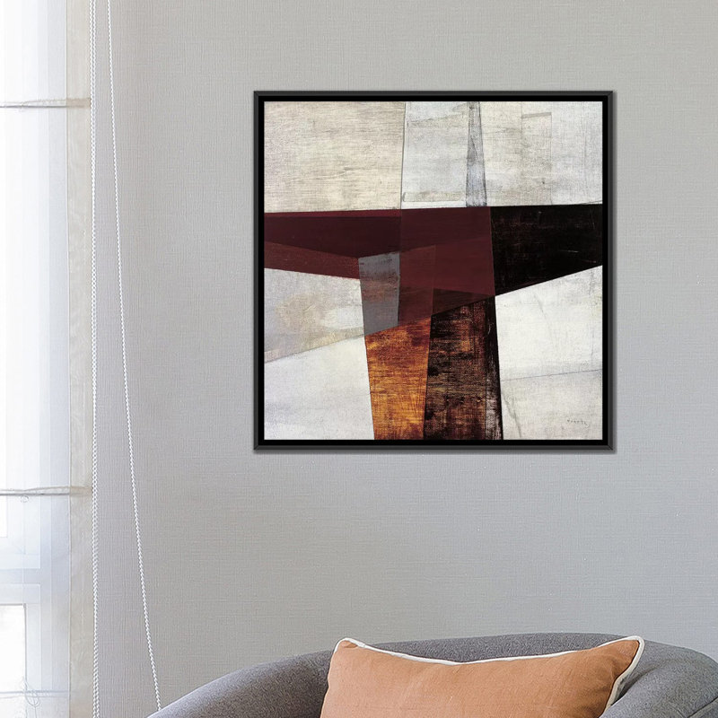 «Longcut II», impression sur toile, H 18 po x l 18 po x P 1,5 po, Toile avec cadre noir, Pas de tapis