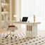 Bureau de direction moderne blanc cassé 63 po Drish pour bureau à domicile et bureau avec rangement-1228429178