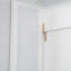 Grand lit escamotable vertical en bois grand format, lit escamotable mural peu encombrant, armoire murale, avec bureau, vérins à gaz, blanc