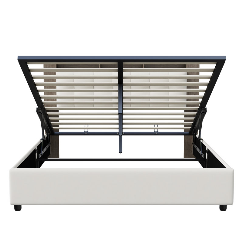 Ottoman Storage Bed, European Double (140 x 200 cm), White