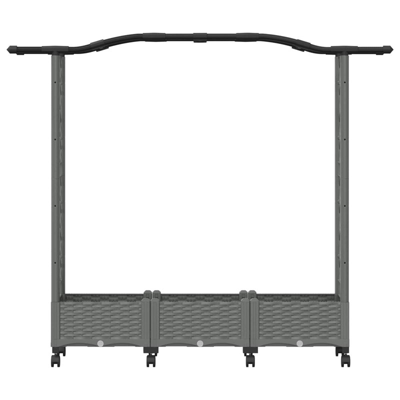 Raised Garden Bed, 129cm H x 169cm W x 40cm D, Light Grey