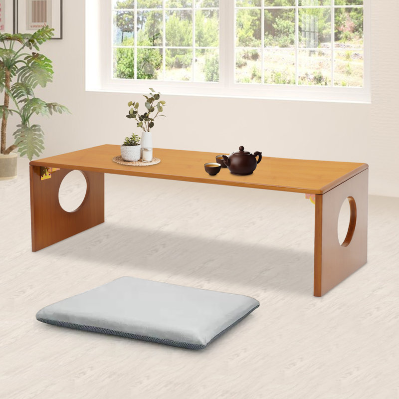 Table basse / pliable en bambou, H 11,81 po x L 39,37 po x l 14,57 po