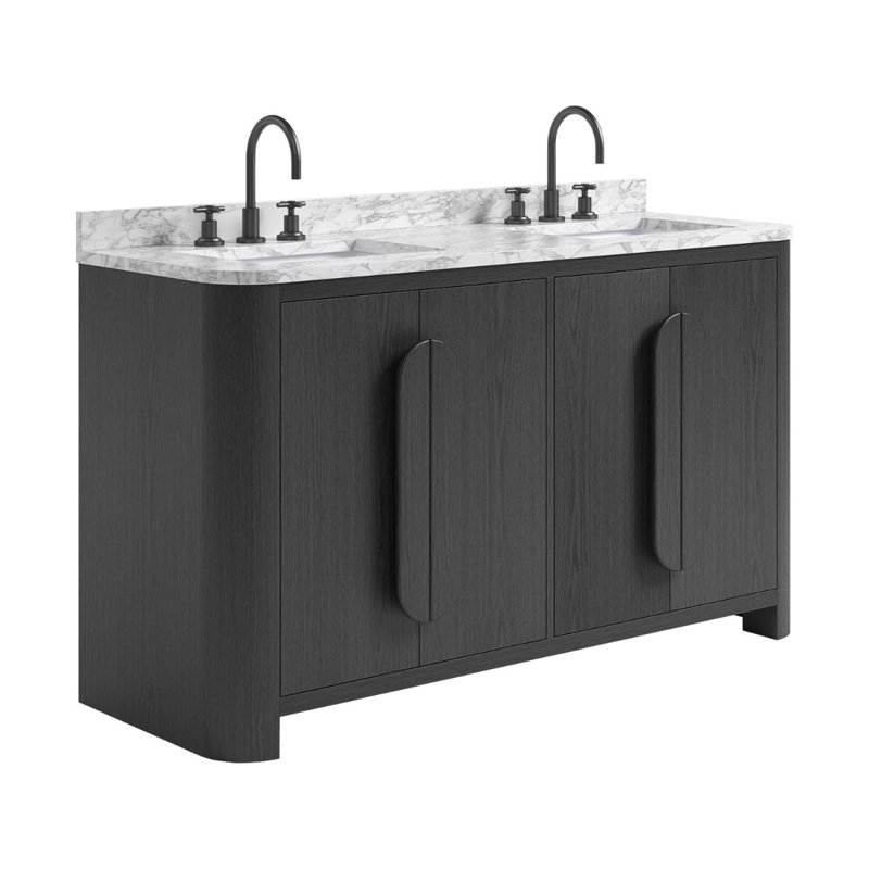 Harper Vanity, 60" W, Carrara Marble