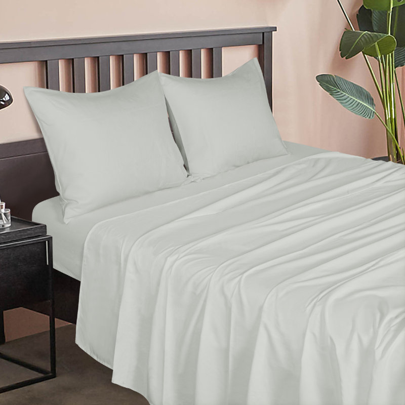 Ensemble de draps, ensemble de draps en microfibre brossée 1800 avec poche profonde - NTBAY, Gris clair