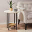 Table de bout, plateau blanc, tablette naturelle