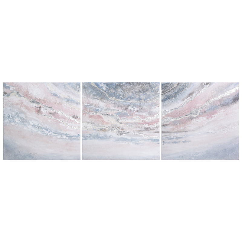 Heavens 1 Metallic Abstract Triptych Wall Art Set