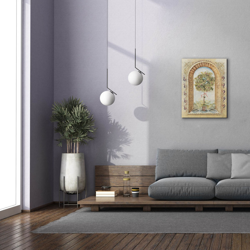 «Topiaire Fresco 2» par Cheri Blum, art mural sur toile, H 34 po x l 26 po x P 1,5 po