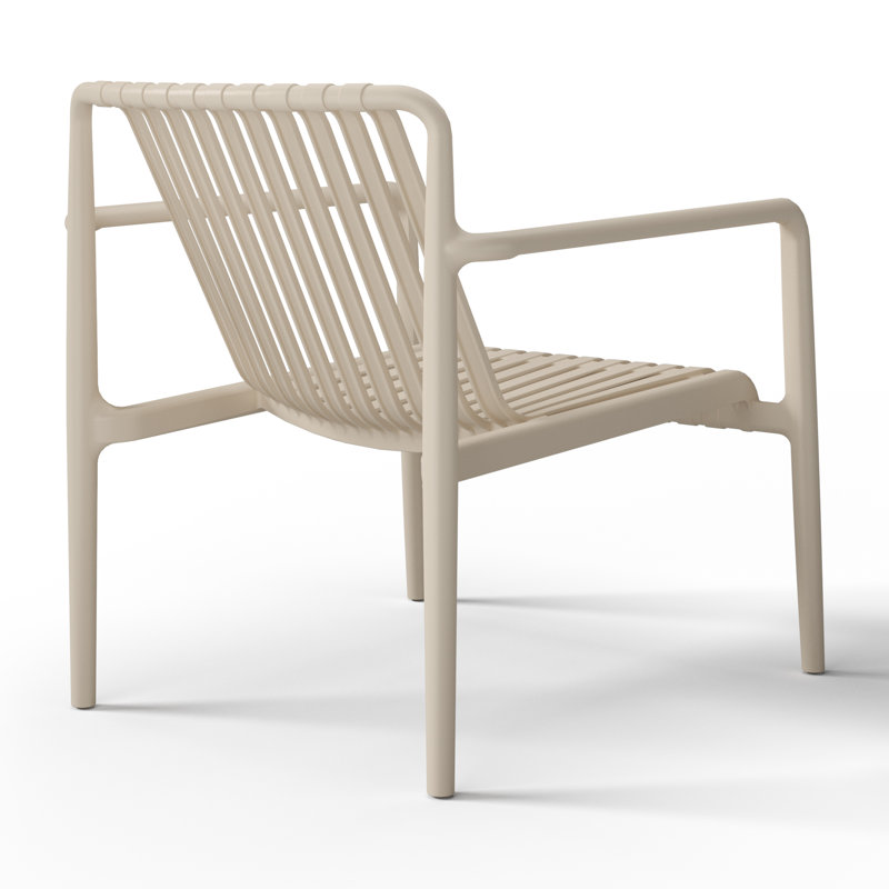 Fauteuil club de patio empilable (ensemble de 2), Beige