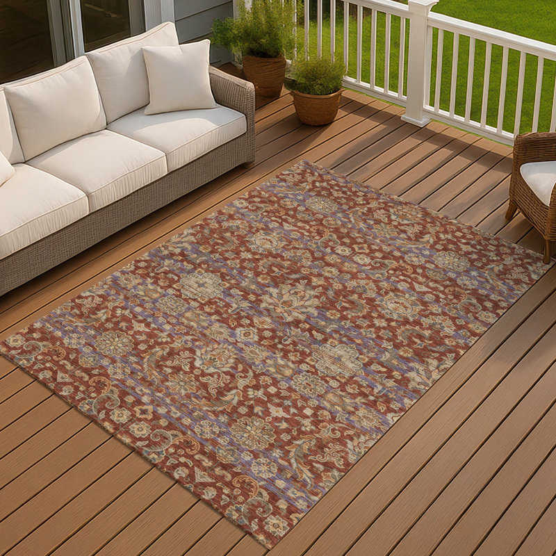 Tapis lavable à la machine intérieur / extérieur ACN2485, Bourgogne, 8' x 10'