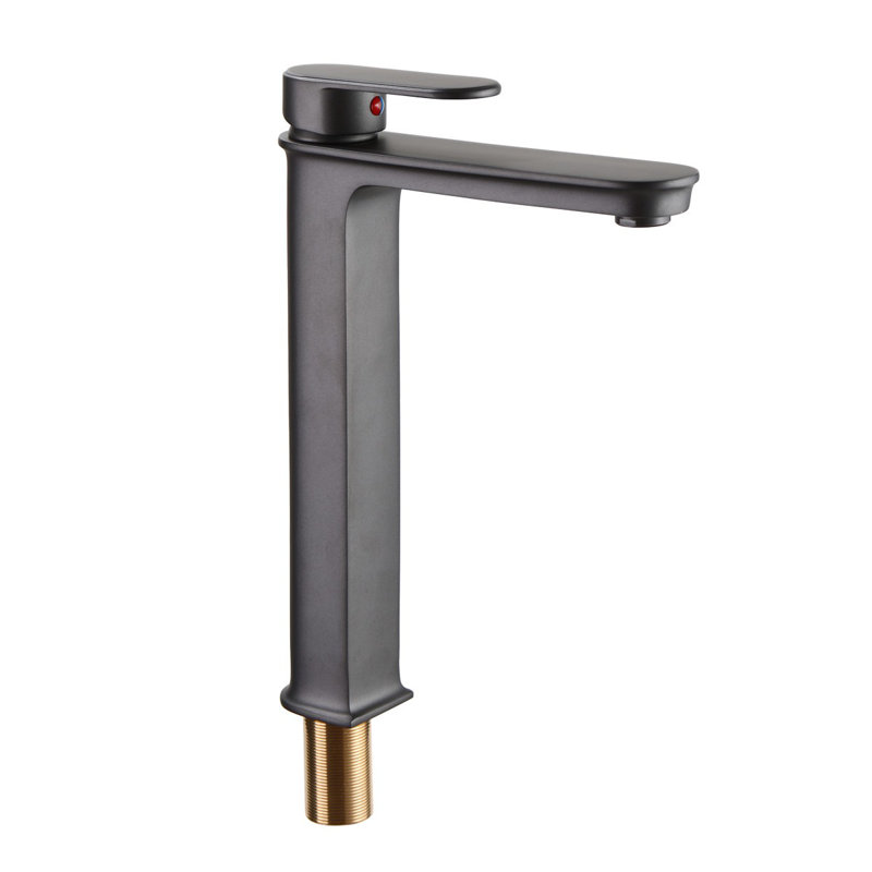 Single-Hole Single-handle Bathroom Faucet, Gray