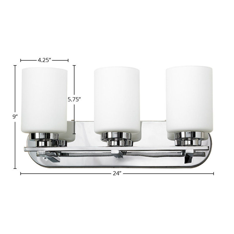 Éclairage pour meuble-lavabo 3 lumières Troene, Chrome