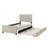 Luxurious Velvet Upholstered Platform Bed with Twin Trundle for Ultimate Comfort-760422237-760422235
