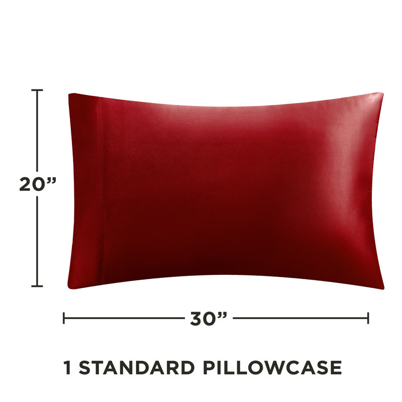 Juicy Couture Premium Silky Satin Sheet Sets, Red, Twin XL Sheet Set with 1 Pillowcase