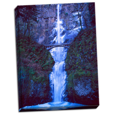 « multnomah chute winter », reproduction de photo sur toile tendue