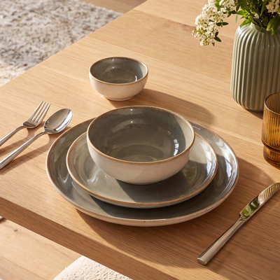 Service de vaisselle en grès 16 pièces Sango Resona - Service pour 4 avec assiettes et bols