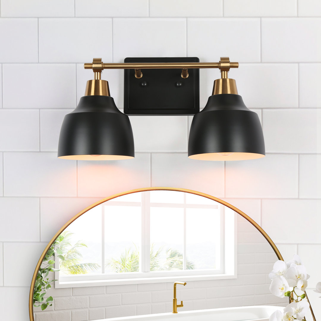 Escarment 2 - Light 14.5 '' W Dimmable Black/Brass Bathroom Vanity Light ETL Certified 17 Stories