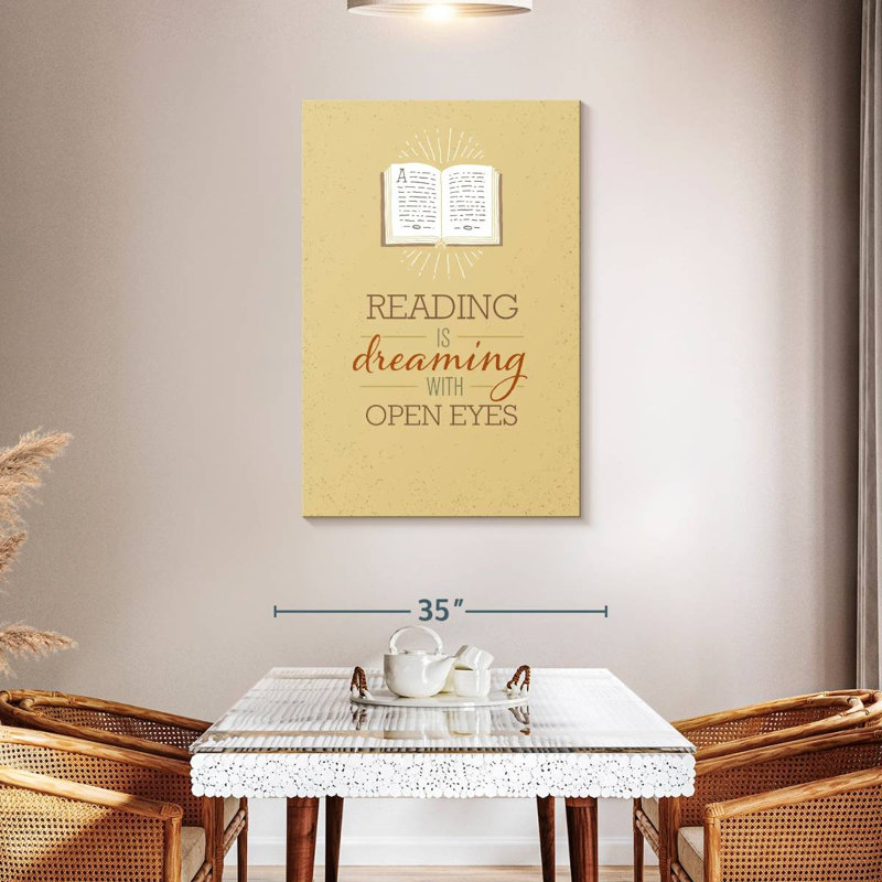 Tergel Reading Dreaming Quote, 45" H x 30" W