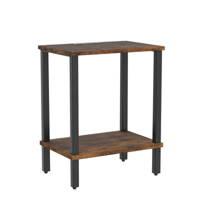 End Table with Charging Station, Set of 2, Side Table with USB Ports & Outlets, Nightstand, 2-Tier Storage Shelf, Sofa Table for Small Spaces, Living by 17 Stories
