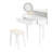 Modern Corner Makeup Vanity Desk with Large Storage, LED Mirror & Stool, Brightness Adjustable, Space-Saving for Small Places