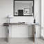Console de luxe à miroir pleine longueur avec verre trempé cannelé et bord arrondi