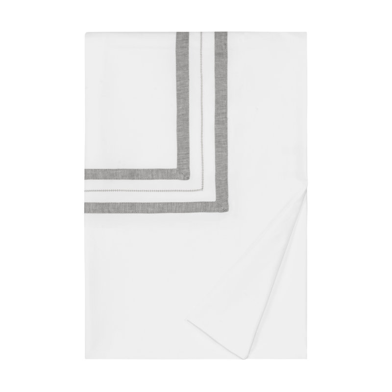 Malibu Duvet Cover, White/Cool Gray, California King Duvet Cover