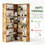 Bibliothèque d'angle à 6 niveaux, bibliothèque d'angle en bois rustique avec rangement ouvert, tablette en L peu encombrante pour le salon, la chambre à coucher et le bureau à domicile
