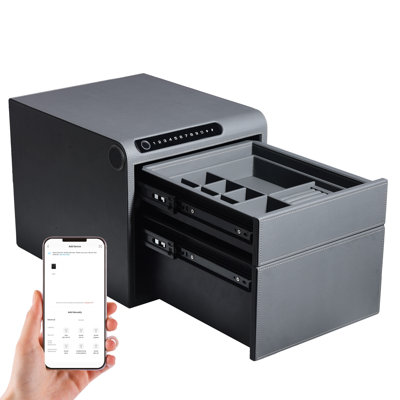 Biometric Fingerprint Jewelry Safe for Home Quick-Access Fingerprint Lock & Digital Keypad for Home Security