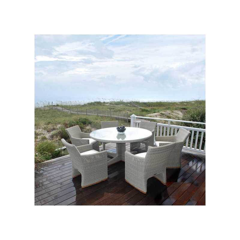 Westport Outdoor Round Dining Table, 60" Diameter, White