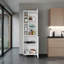 Garde-manger avec 2 portes, tablettes réglables, tablettes latérales, armoire de rangement compacte pour l'organisation de la cuisine, blanc