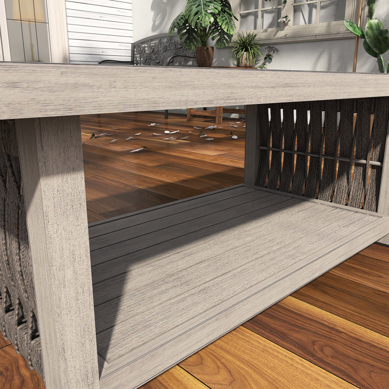 Table basse d'extérieur 47 po en aluminium et corde