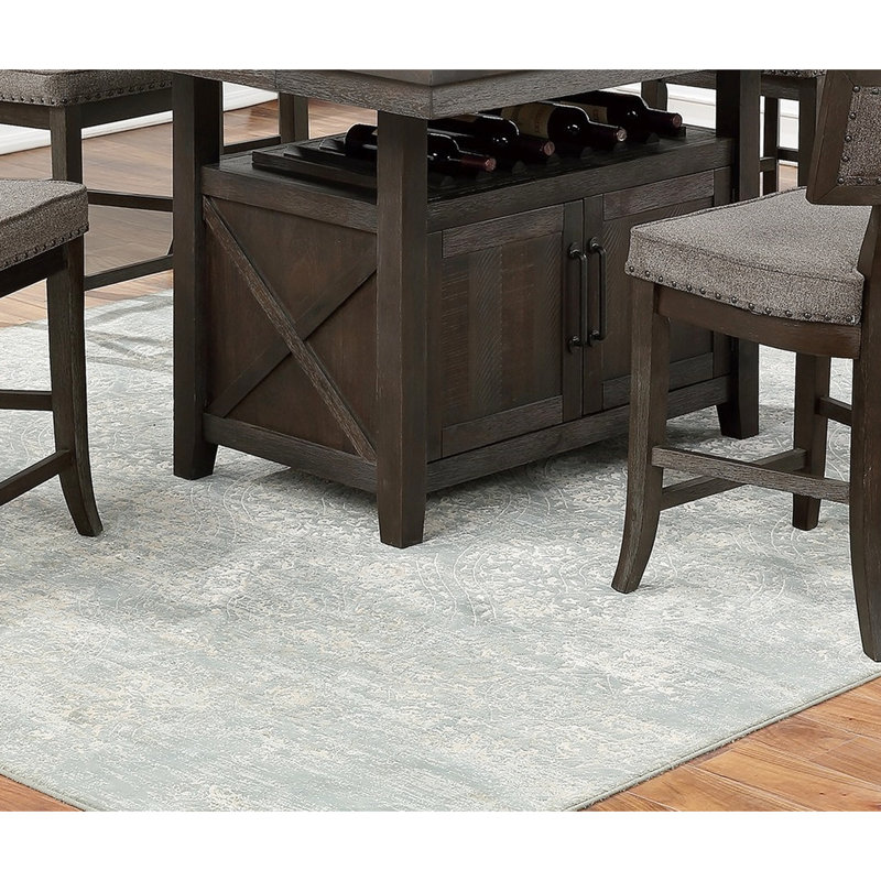 Table à hauteur de comptoir avec aspect rustique et surface de rangement papillon