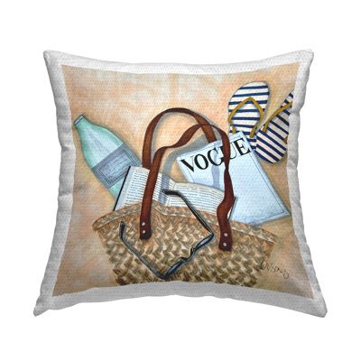 Beach Hangout Bag Outdoor Printed Pillow by Ale Saiz Studio