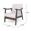 Chaise d'appoint Mid-Century moderne, fauteuil rembourré beige avec structure en bois d'hévéa brun et support solide