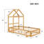 Lit de plancher en bois avec rampes de clôture et tête de lit détachable en forme de maison, lit de taille avec support pour enfants, structure de maison de jeu pour enfants Montessori,