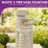 28" Ceramic Outdoor Water Fountain with LED Lights, Cascading Waterfall & 3-Tier Embossed Leaf Pattern Bowls in Beige Glaze for Garden Patio Yard Porch Relaxation-149658916