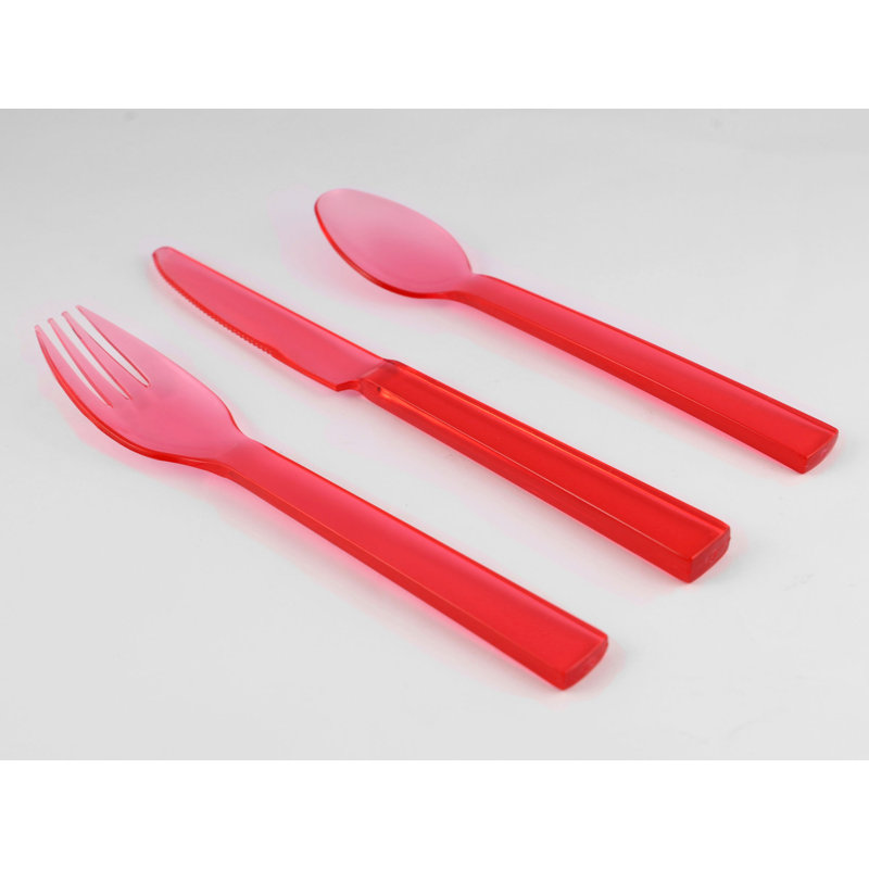 Disposable Flatware Set, Red