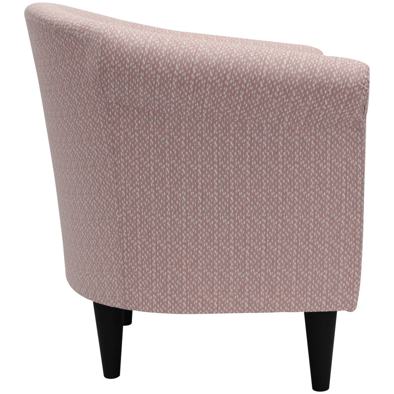 Liam Upholstered Barrel Chair, Blush Microfiber/Microsuede