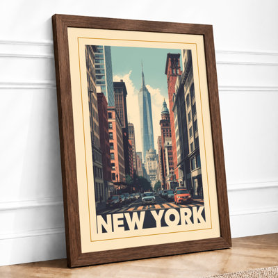Postcard from New York Vintage - Framed Print