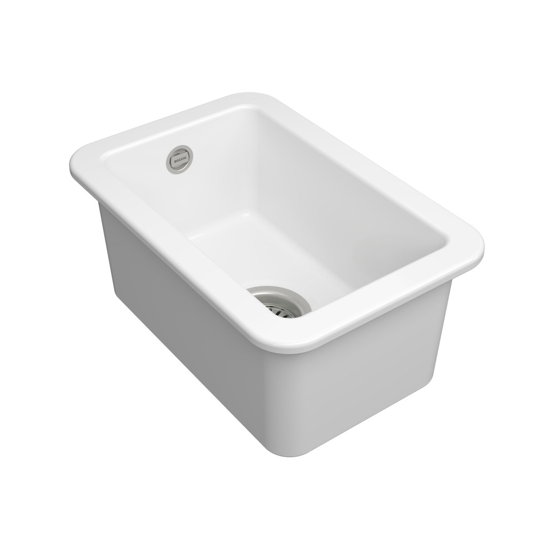 Sotto 12 1.0Bowl Ceramic Undermount Kitchen Sink, G White w Waste-305x455mm