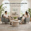 Ensemble de 2 fauteuils d'appoint à accoudoirs carrés carrés et canapé gris Bridgeview-272885838